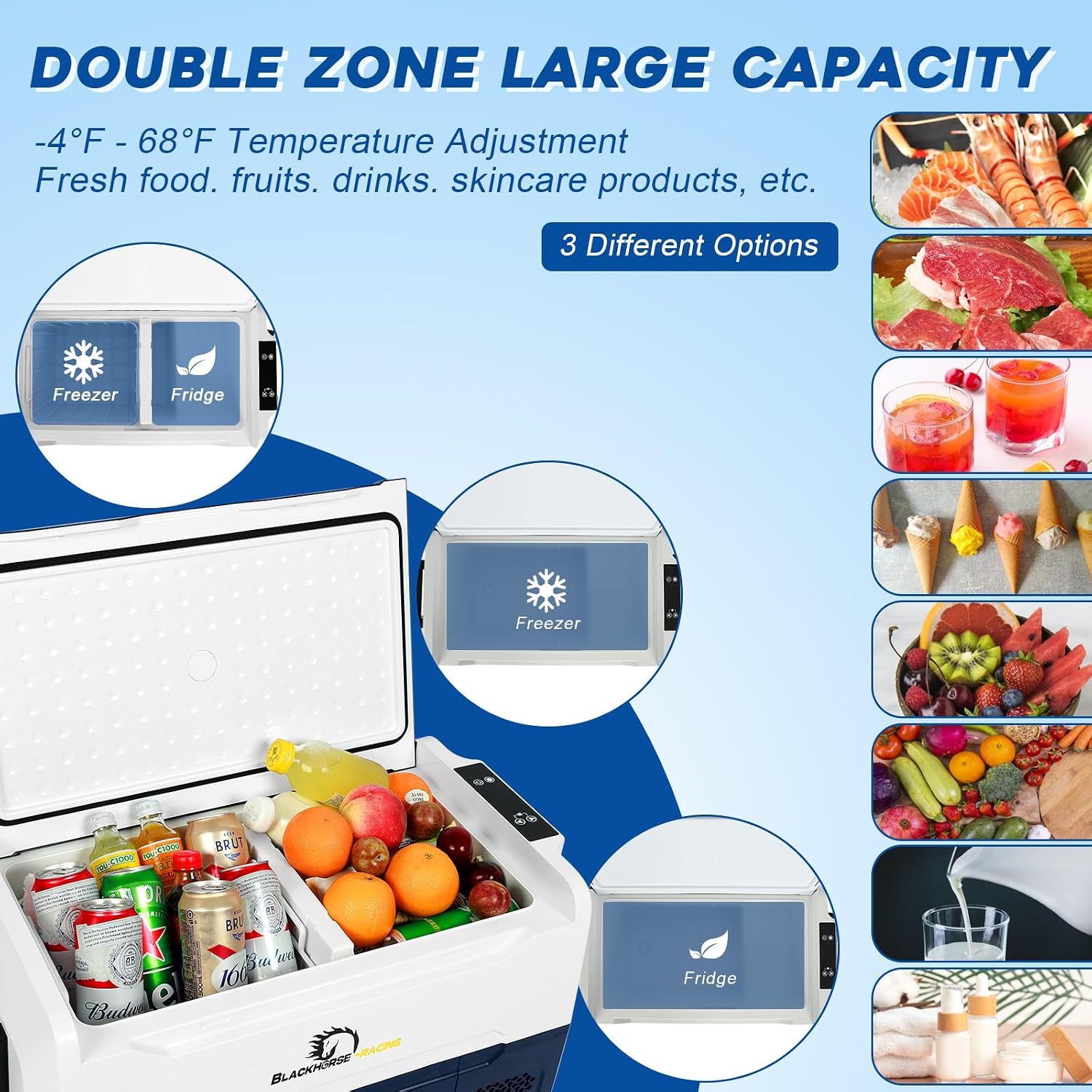 12 Volt Car Refrigerator, 37 Quart(35L) Portable Freezer Car Fridge Large Zone WIFI APP Control, -4℉-68℉ Electric Compressor Cooler 12/24V DC and 100-240V for Outdoor, Camping, Travel, RV, Truck, Home