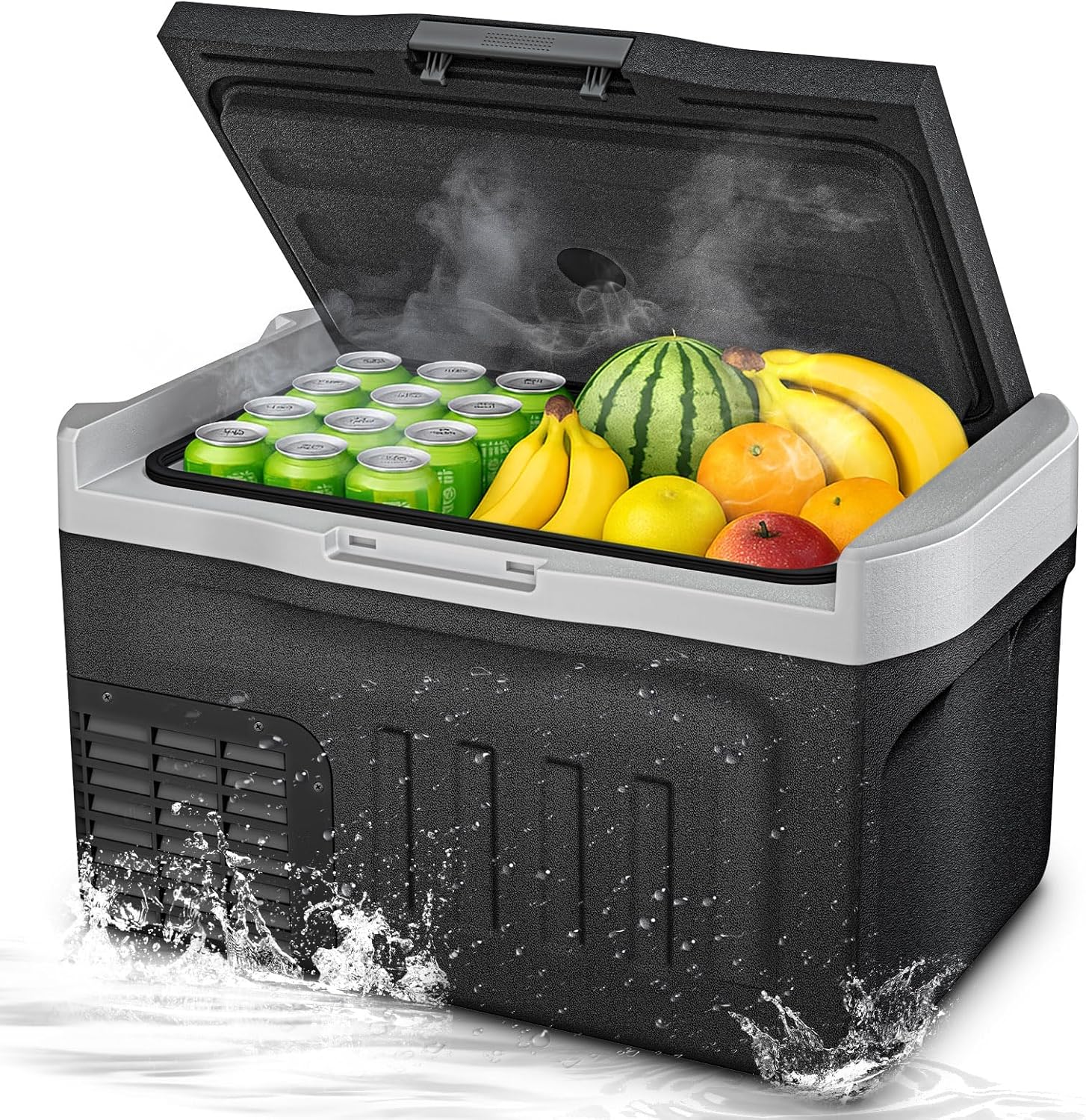DOGHLY 12 Volt Refrigerator, 22QT Portable Cooler -4℉-68℉, Compressor Car Fridge 12V/24V DC & 110-240V AC, Electric Cooler for Truck, RV, Camper, SUV, Travel, Camping & Road Trips (22QT)