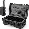 Garvee Protective Case,Heavy Duty Protective Dry Box Case with Padded Dividers and Wheels,Waterproof Travel Camera Case Dustproof and Impact Resistant,22' x 14' x 9',for Travel, Hunt