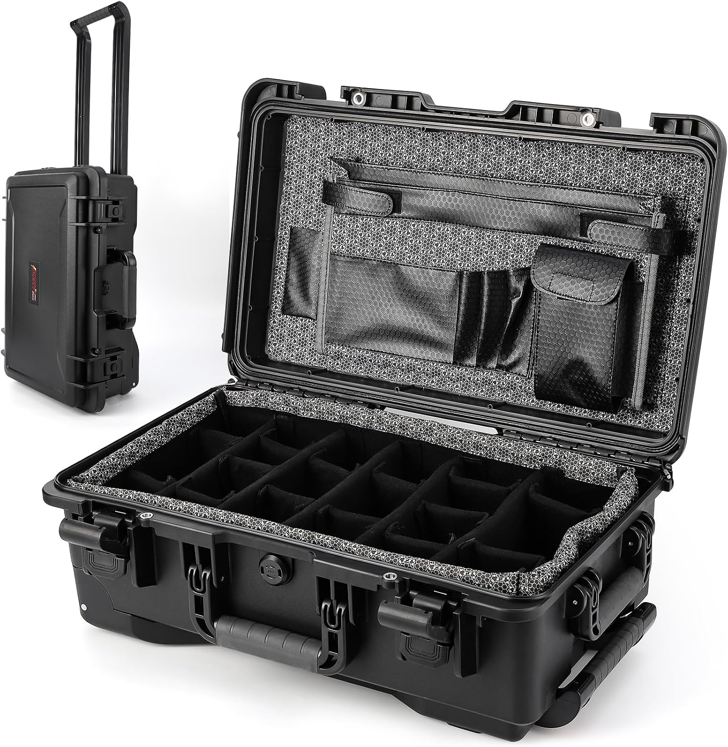 Garvee Protective Case,Heavy Duty Protective Dry Box Case with Padded Dividers and Wheels,Waterproof Travel Camera Case Dustproof and Impact Resistant,22' x 14' x 9',for Travel, Hunt