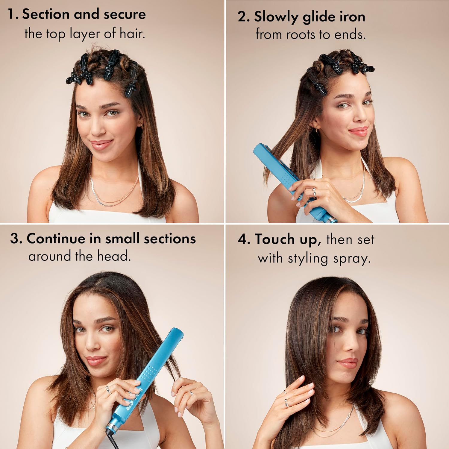 BabylissPRO Nano Titanium Ionic Hair Straightener, Professional Flat Iron for All Hair Types