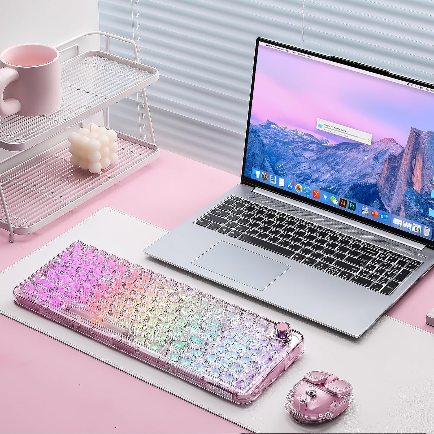 YUNZII X98 QMK/VIA Wireless Mechanical Gaming Keyboard with Knob,Tri-Mode BT5.0/USB-C/2.4GHz Hot Swappable Keyboard,Pre-lubed Switches Gasket Mount RGB Backlit for Wins/Mac (Pink, Crystal Switch)