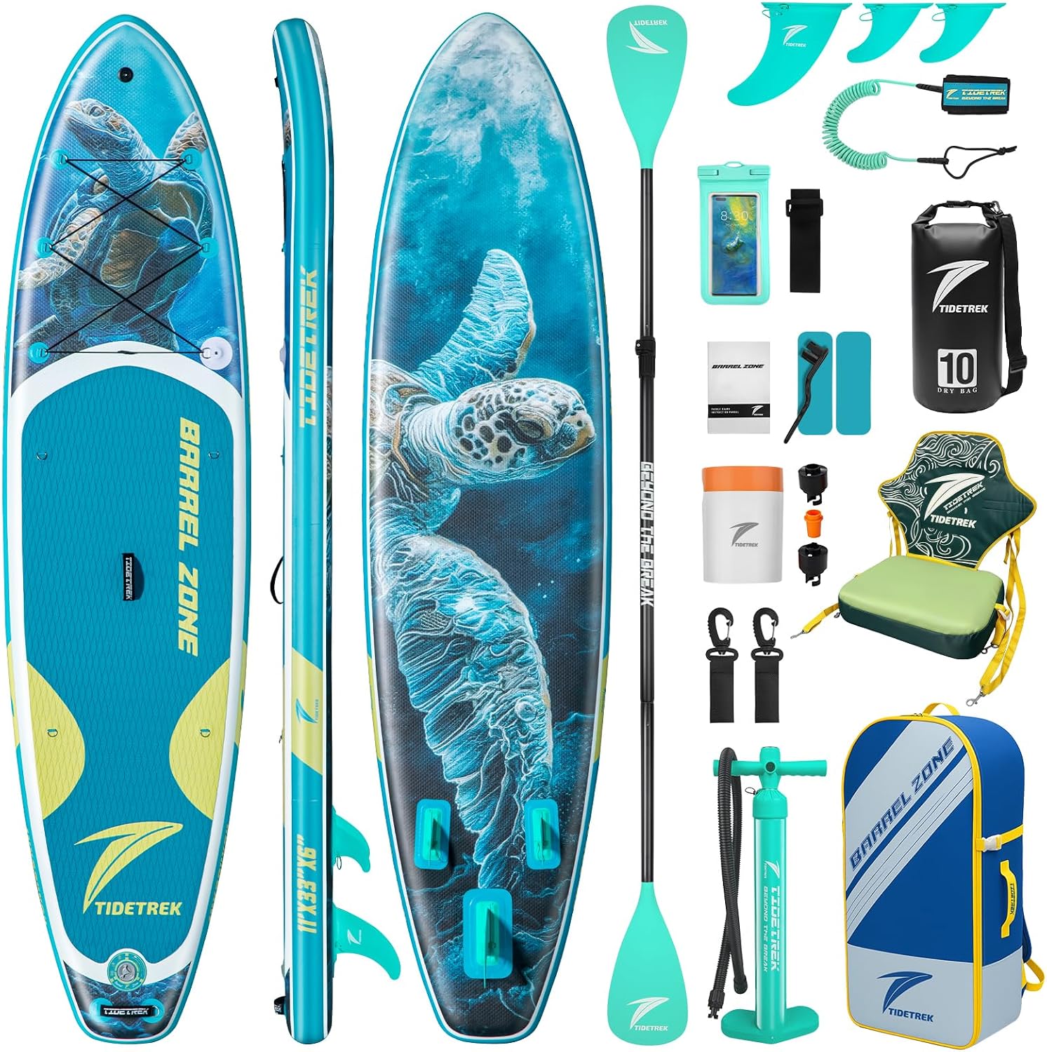 11'/11'6' x 33'/34' x 6' Inflatable SUP Paddle Board – Extra-Wide, Stable Stand Up Paddle Board with Premium Full Accessory Set for Adults & Youth