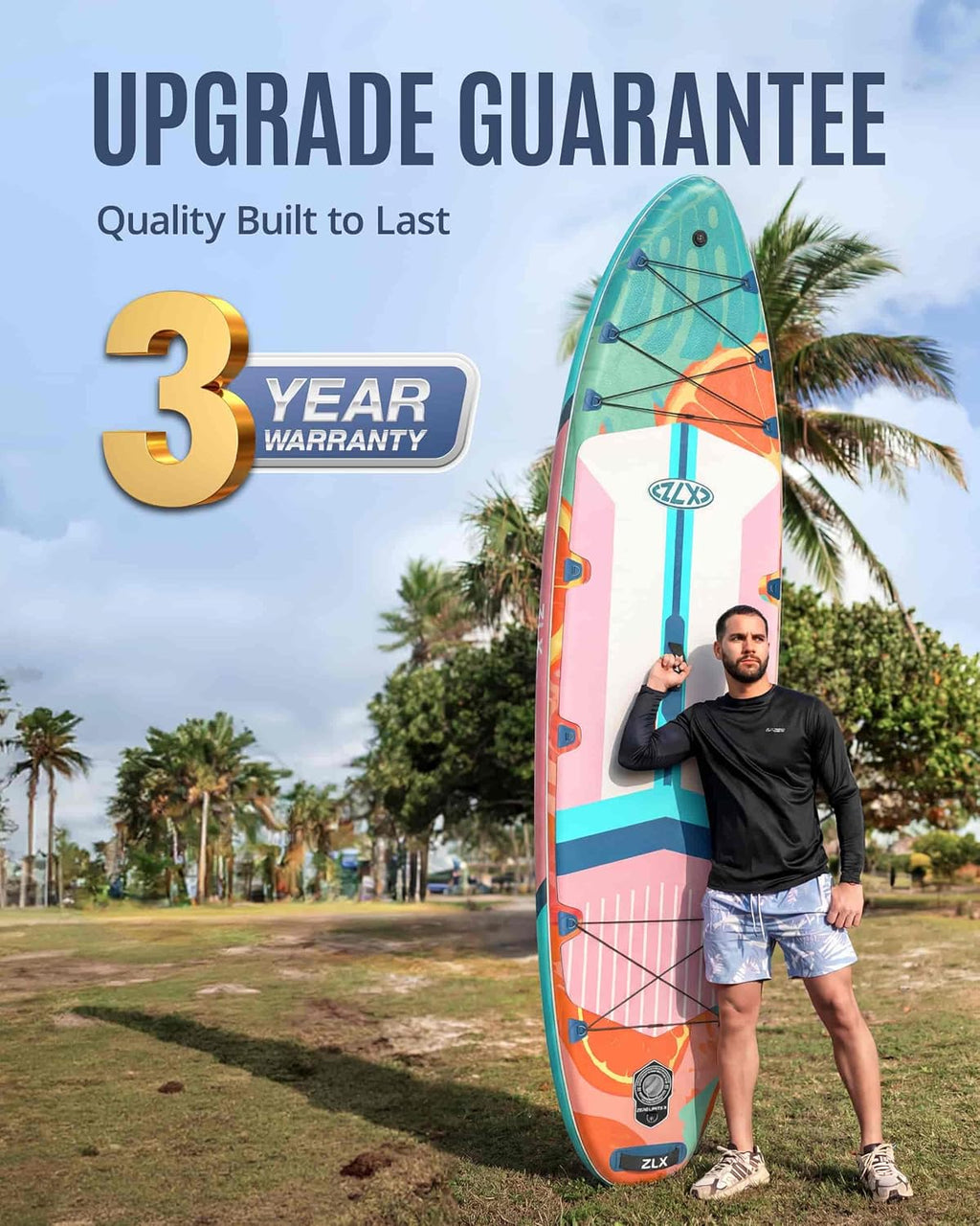 ZLX 11'6'x35' Ultra Wide Inflatable Stand Up Paddle Board | Stable Non-Slip Deck Pad, Unique Fin System, Premium SUP Accessories & Backpack - Upgraded Pump for Adults, All Skill Levels