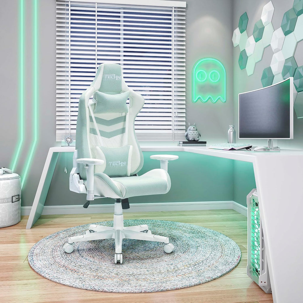 Techni Sport Green Pastel Multi-Layered Fabric Gaming Chair