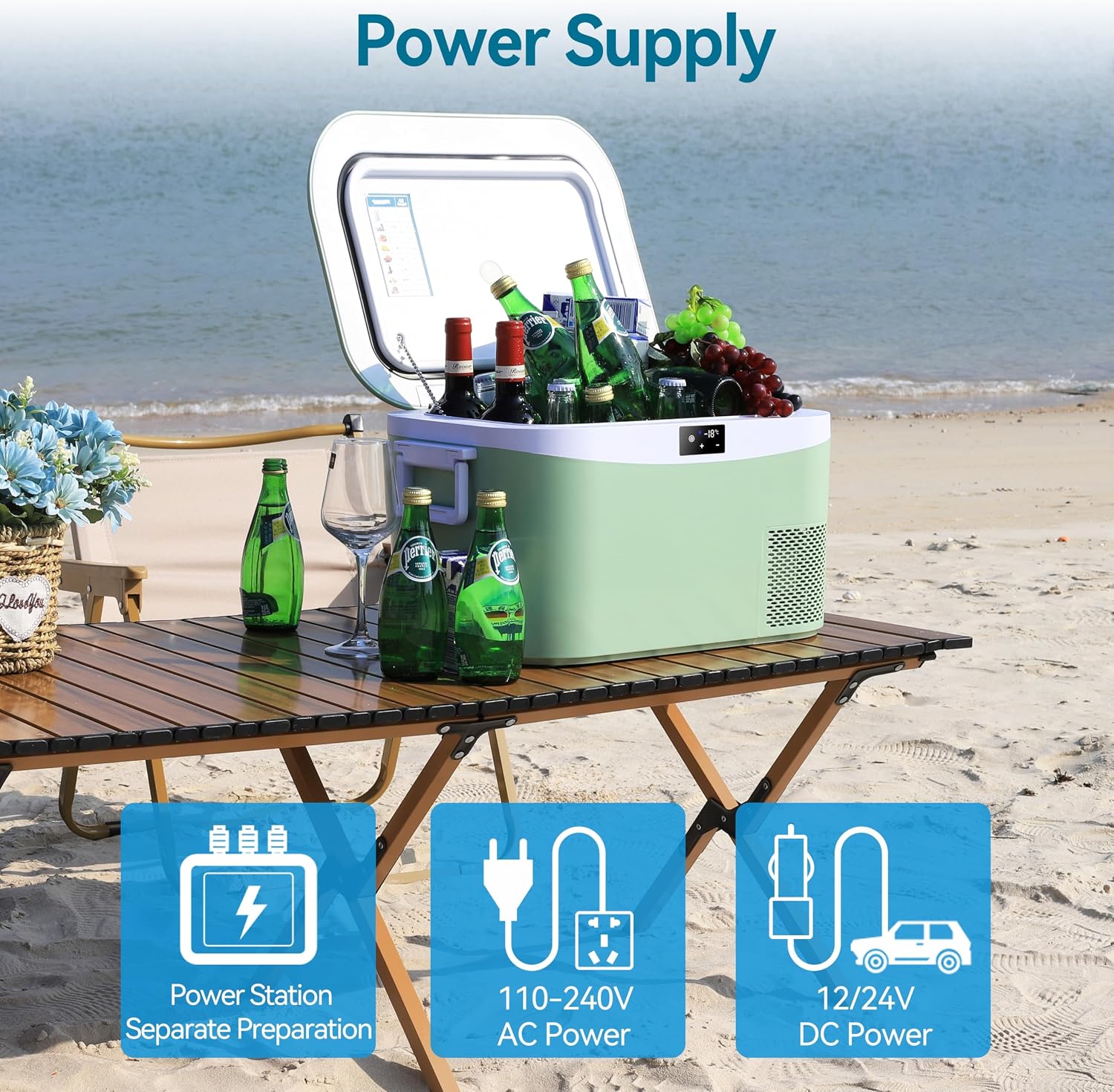 Megiu 12 Volt Refrigerator Portable Car Freezer 13.5 Quart (12.8 Liter) Compressor Cooler 12V/24V DC 110～240 Volt AC for Truck Van RV Camper SUV Boat Travel Camping Road Trips Tailgating -18℃~+15℃