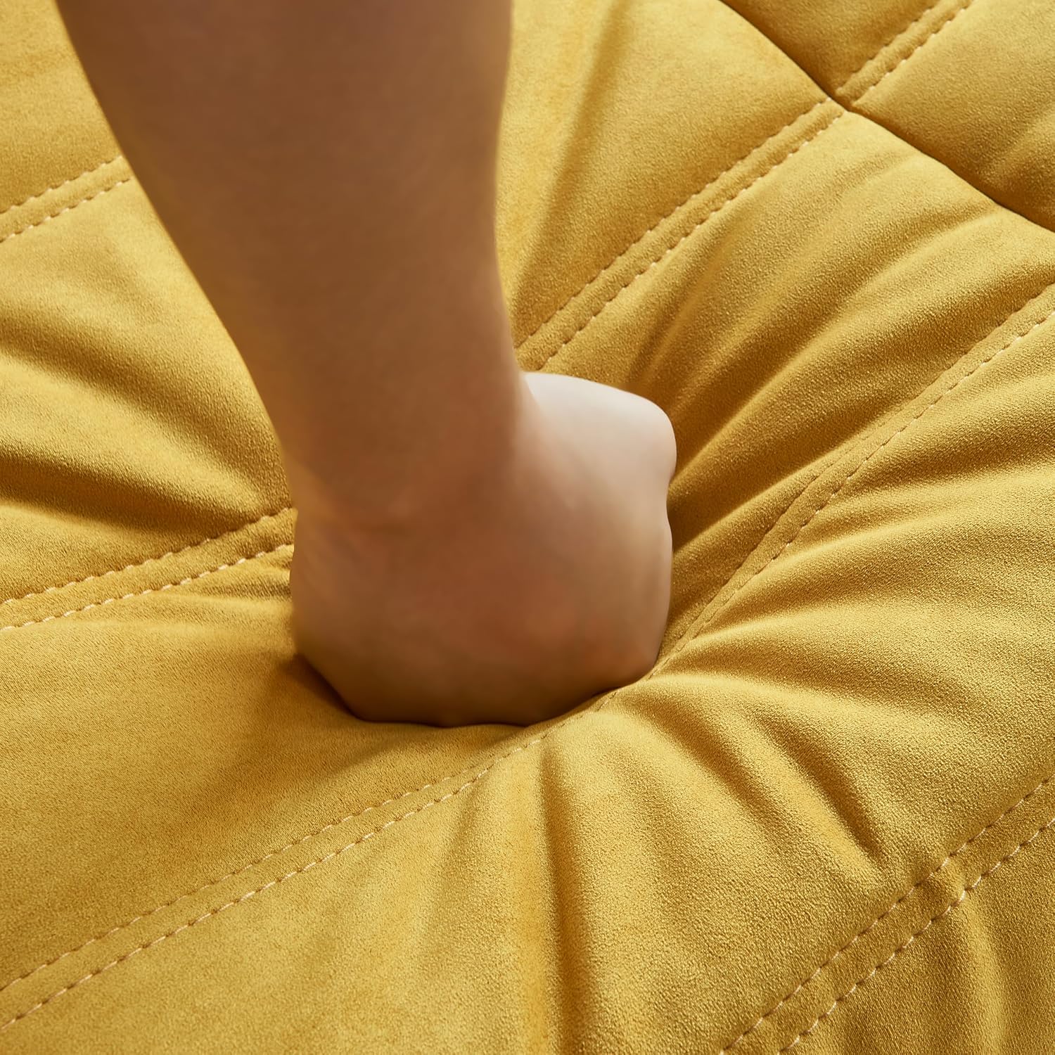 Bean Bag Chair - Corner Sofa, Fireside Chair Bean Bag Sofa Large Bean Bag Chair for Adults,Fireside Floor Couch for Living Room, Bedroom, Gaming & Office (Yellow, Single)