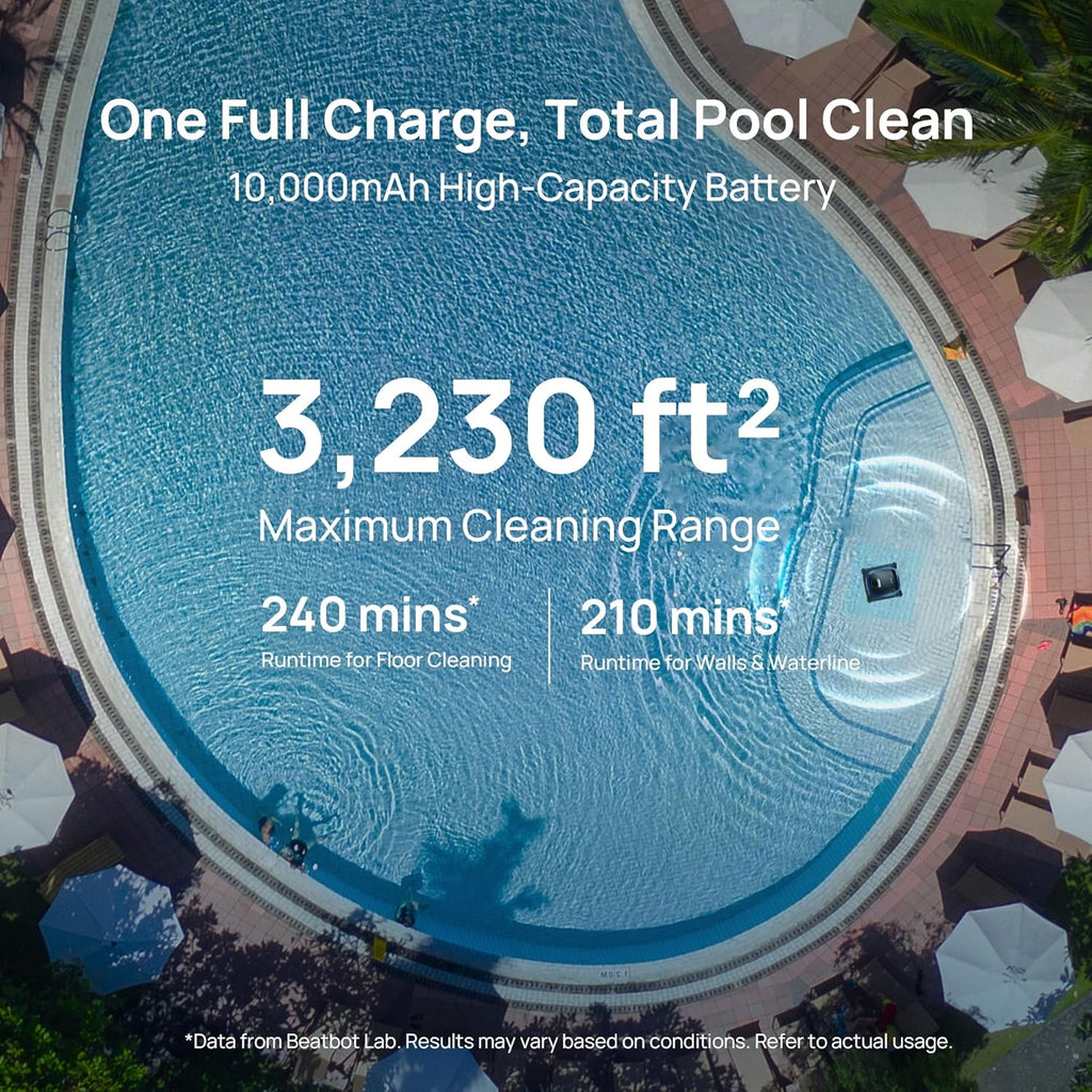 Beatbot AquaSense 2 Cordless Robotic Pool Vacuum Cleaner, Smart Surface Parking, Double-Pass Waterline Scrubbing, Cleans Floor, Walls and Waterline