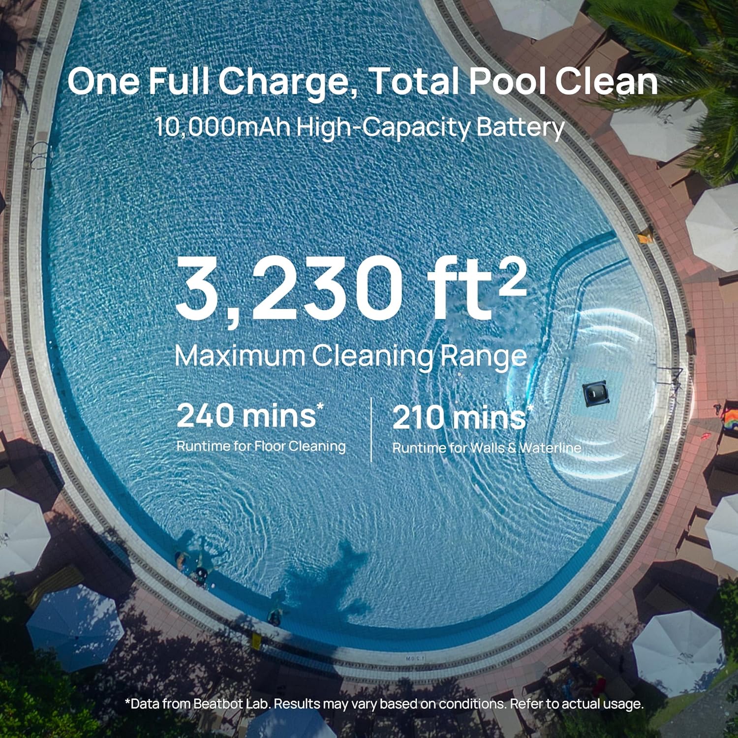 Beatbot AquaSense 2 Cordless Robotic Pool Vacuum Cleaner, Smart Surface Parking, Double-Pass Waterline Scrubbing, Cleans Floor, Walls and Waterline