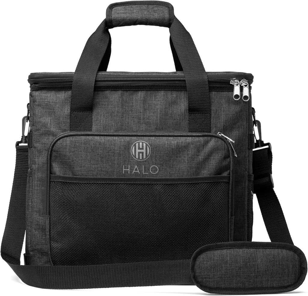 Halo 28L Hybrid Cooler & Warmer Bag | Electric Travel Cooler, Collapsible for Easy Storage, Keep Drinks Cold & Food Warm, Ice Free Cooling, Includes Shoulder Strap, DC Power Cord & AC Adapter