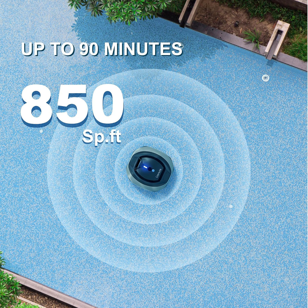Cordless Pool Cleaner Robot, Robotic Pool Cleaner with 4400mAh Battery,Pool Vacuum for Above Ground Pool with Powerful Suction, DirtLock Tech, Self-Parking,90 Mins Runtime, Up to 850 Sq.ft