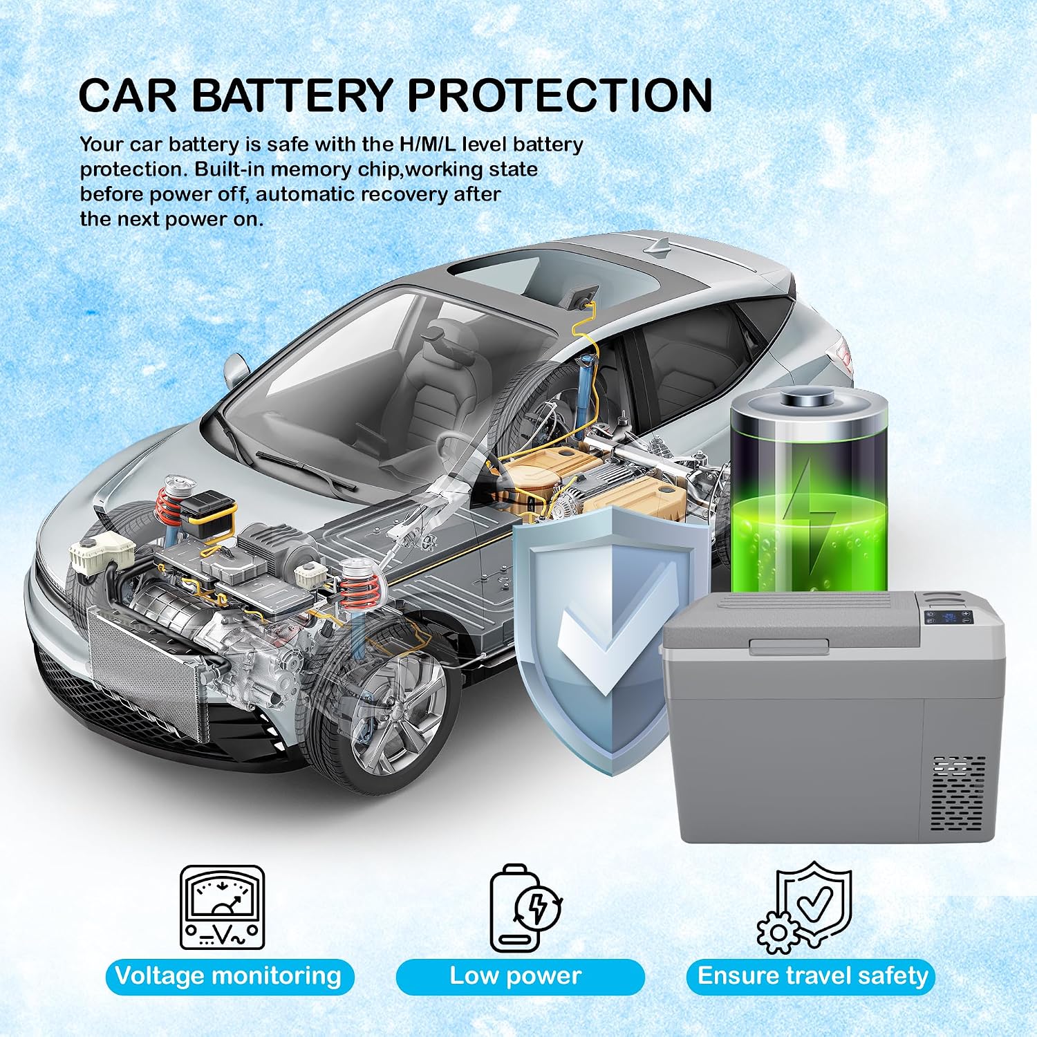 GAOMON POU_0A58TR0L Car Refrigerator, Grey