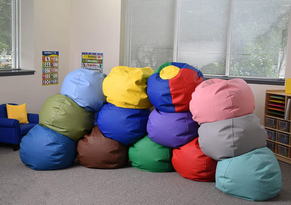 Children's Factory 35' Kids Bean Bag Chairs, Flexible Seating Classroom Furniture, Beanbag Ideal for Boy/Girl Toddler Daycare or Playroom, Rainbow