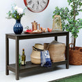 Cambridge Casual Solid Wood Alfresco Outdoor Console Table – Dark Brown Finish – Durable and Stylish Accent Plant Table for Patio, Deck, Porch, Garden, and Outdoor Spaces