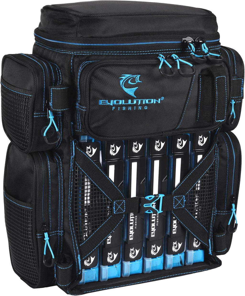 Evolution Fishing Drift Series Tackle Backpack, Outdoor Rucksack w/ 6 Fishing Tackle Trays, Heavy Duty