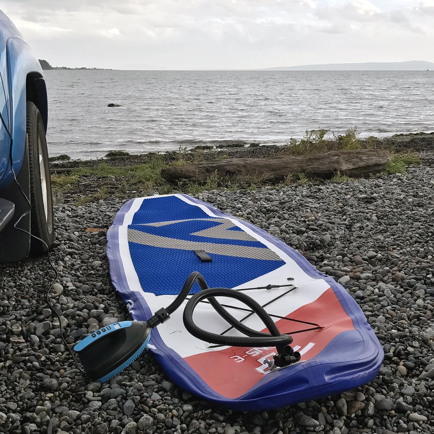 Seamax Marine SUP20D Electric Air Pump for Inflatable Paddle Board, Max 20 PSI, Additional Fittings Included, Pro Edition Built in Temperature Sensor and Voltage Meter Support Inflation and Deflation