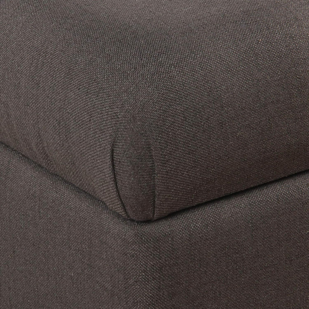 Homepop Home Decor | Tufted Ainsley Button Storage Ottoman Bench with Hinged Lid | Ottoman Bench with Storage for Living Room & Bedroom, Charcoal Gray 18x40x18 inches