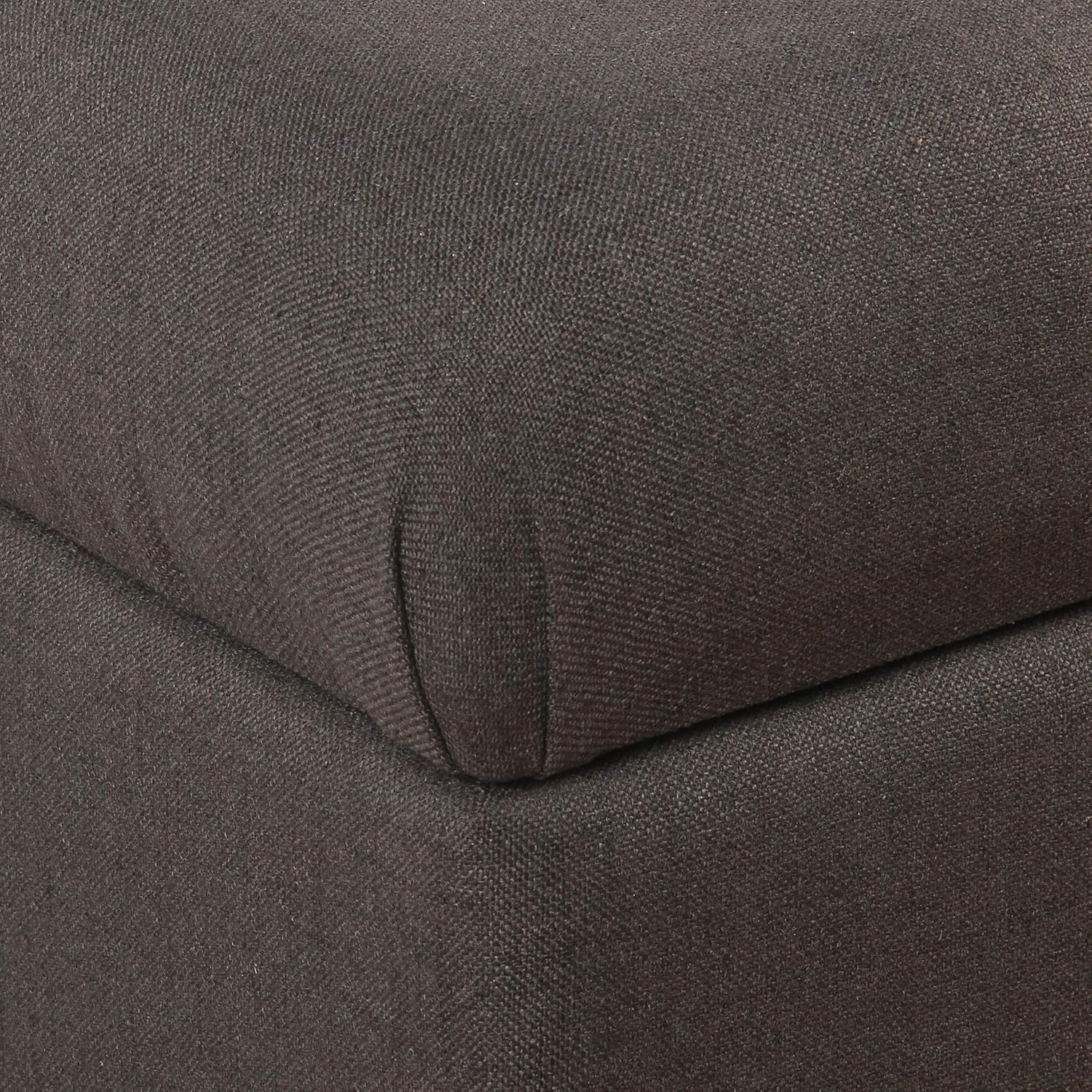 Homepop Home Decor | Tufted Ainsley Button Storage Ottoman Bench with Hinged Lid | Ottoman Bench with Storage for Living Room & Bedroom, Charcoal Gray 18x40x18 inches