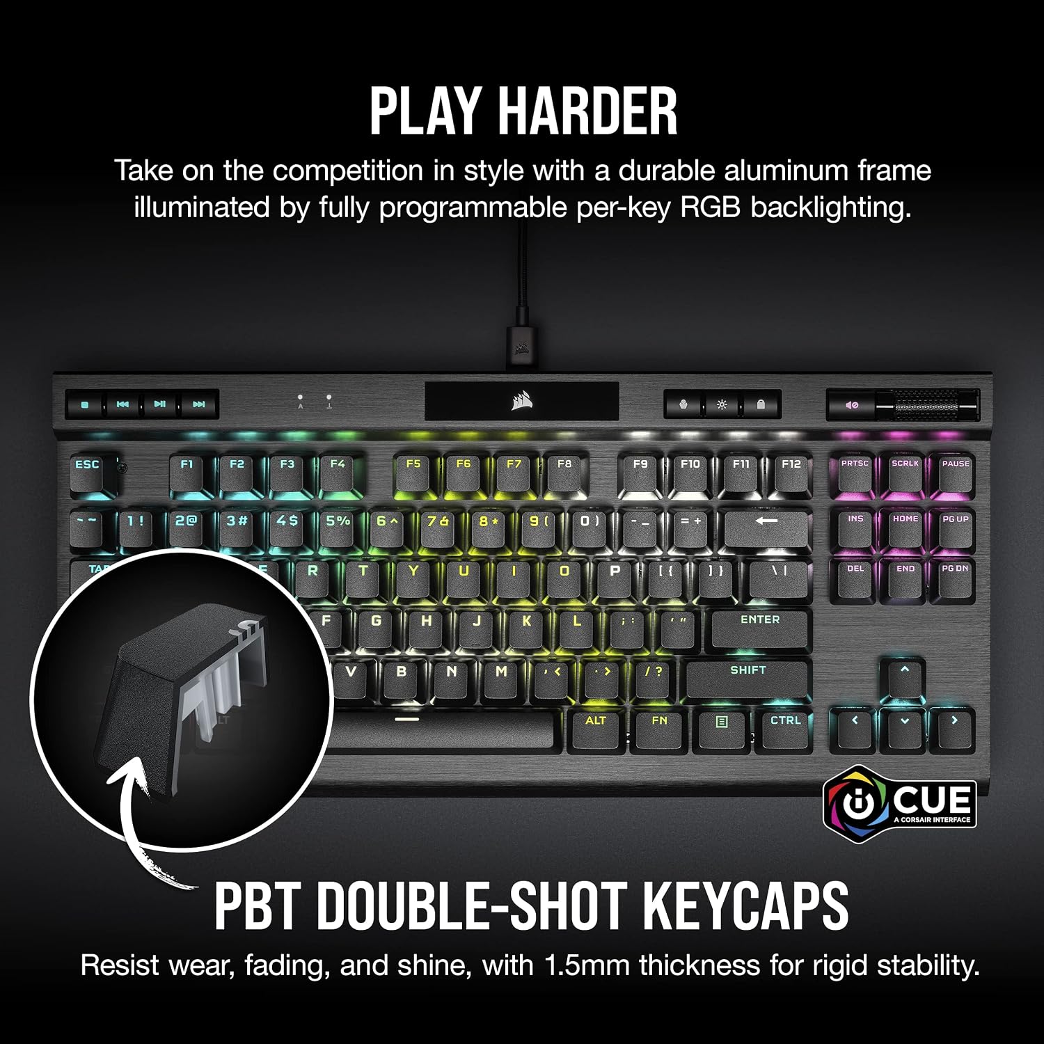 Corsair K70 RGB TKL Champion Series Gaming Keyboard CH-911901A - OPX Switch (Renewed)