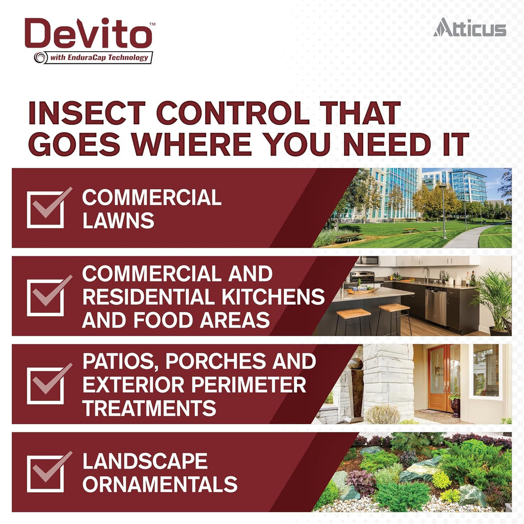 Atticus Devito CS Insecticide (32oz) - Lambda-cyhalothrin 9.7% Indoor and Outdoor Insect Control with EnduraCap Technology (Pack of 2)