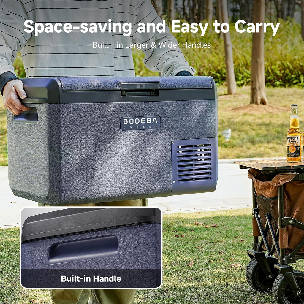 BODEGA12 volt Car Refrigerator -32 QT Portable Freezer IPX4 Waterproof Car Fridge Electric Cooler Ultra-Quiet for Truck Van Camping Travel 12/24V DC 110~240 Volt AC,-4℉~68℉