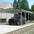 Xilingol Metal Carport, Heavy Duty Carport Canopy with Galvanized Steel Frame and Roof, Outdoor Storage Shed, Car Tent Garage Shelter for Pickup, Truck, Boat and Tractor (12x20 FT)