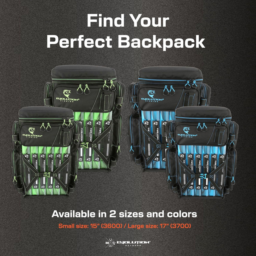 Evolution Fishing Drift Series Tackle Backpack, Outdoor Rucksack w/ 6 Fishing Tackle Trays, Heavy Duty