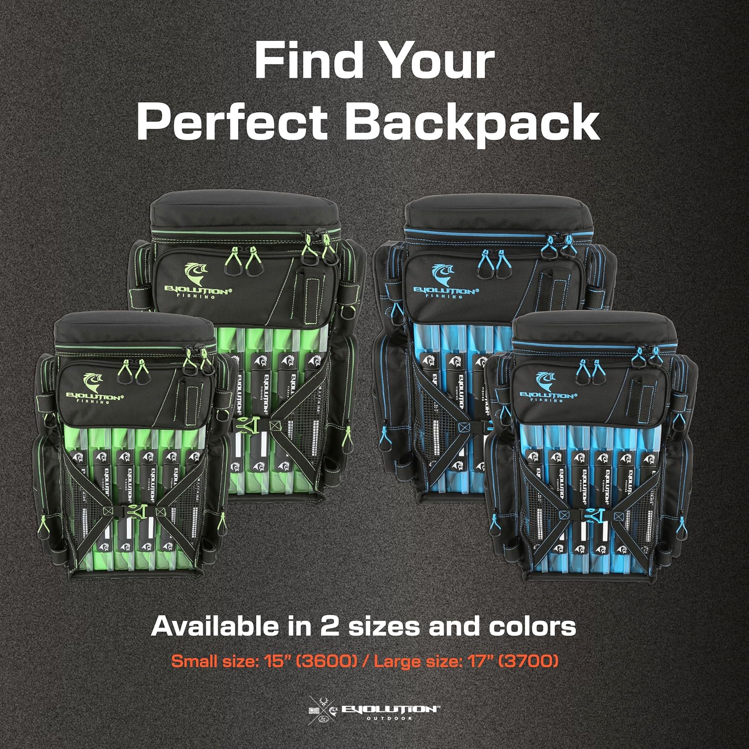 Evolution Fishing Drift Series Tackle Backpack, Outdoor Rucksack w/ 6 Fishing Tackle Trays, Heavy Duty