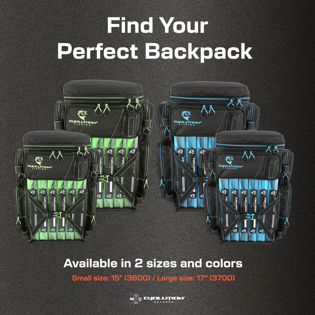 Evolution Fishing Drift Series Tackle Backpack, Outdoor Rucksack w/ 6 Fishing Tackle Trays, Heavy Duty
