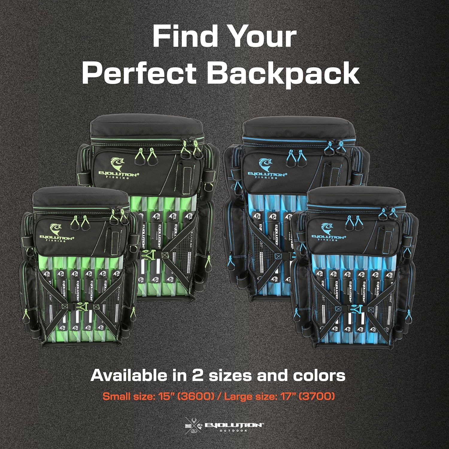 Evolution Fishing Drift Series Tackle Backpack, Outdoor Rucksack w/ 6 Fishing Tackle Trays, Heavy Duty
