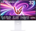 LG ‎32GS95UV 32-inch Ultragear OLED Gaming Monitor 4K UHD 1440p 240Hz 0.03ms DisplayHDR True Black 400 AMD FreeSync Premium Pro NVIDIA G-Sync HDMI 2.1 DisplayPort Tilt/Height/Swivel Stand White