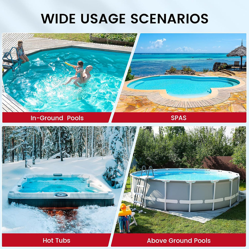 Enhulk Cordless Pool Vacuum with Pool Net, Upgraded 80 Mins Runtime, 18.5 GPM Powerful Suction, 76.8'' Telescopic Pole, 1 Filters, Handheld Pool Cleaner for Above Ground & Inground Pools, PC40