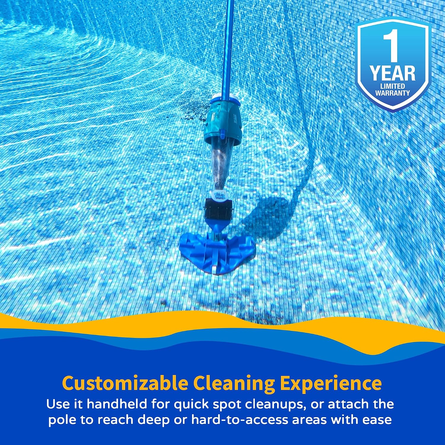 Pool Blaster Fusion PV-10 Hand-Held Lithium Cleaner, Blue