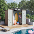 Outdoor Storage Shed 6.4x3.6FT Outdoor Garden Storage Shed, Galvanized Steel Metal Garden Shed with Air Vent and Hinged Door Utility Tool Storage House for Garden, Backyard, Patio, Lawn