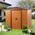 6 x 6 FT Outdoor Storage Shed, Metal Garden Shed with Floor Frame, Tool Shed Outdoor Storage with Lockable Sliding Doors & Air Vents, Storage House Waterproof for Backyard, Lawn, Coffee