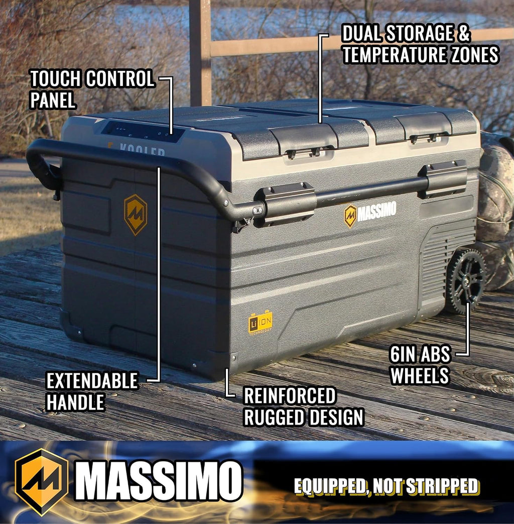 Massimo, TWW75 Electric Kooler Portable Dual-Zone Electric Cooler, 75L (Battery Not Included) PN Y300075711
