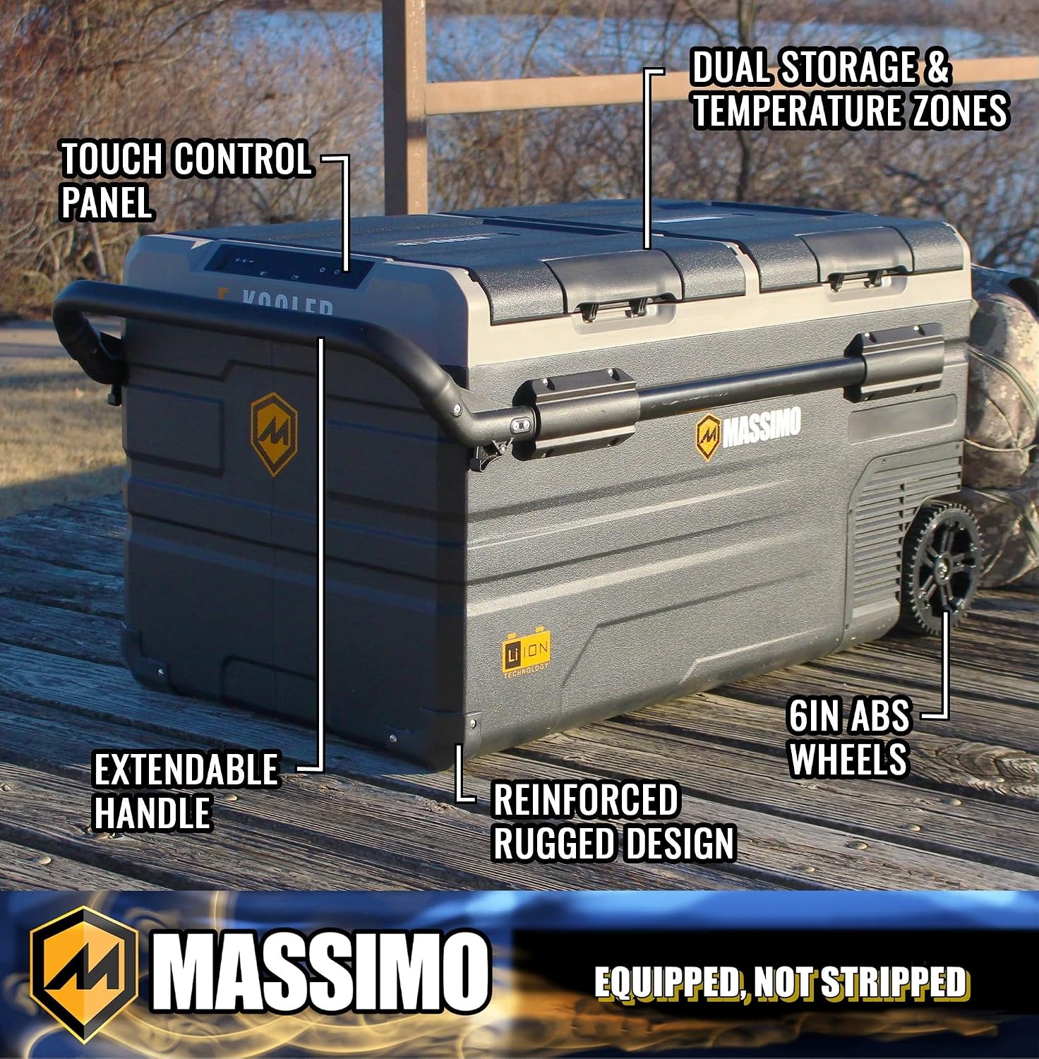 Massimo, TWW75 Electric Kooler Portable Dual-Zone Electric Cooler, 75L (Battery Not Included) PN Y300075711