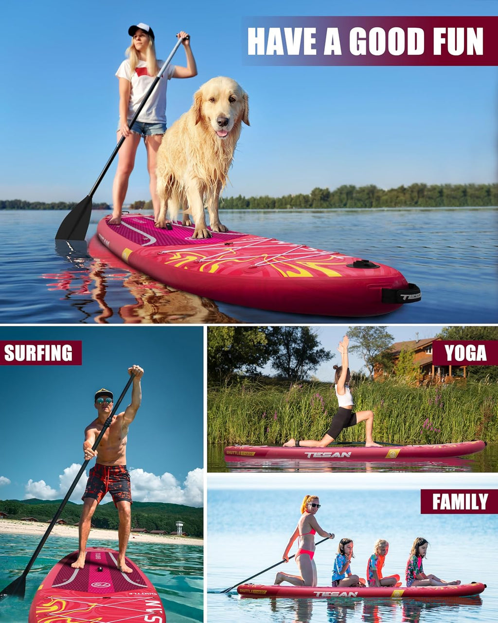 11'6x35'' Extra Wide Inflatable Paddle Board,All-Round Ultra Stable Stand Up Paddleboards with Plus Kits for 450lb,Dual Bungees, Camera Mount, 100L Backpack, Dual-Action Pump
