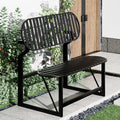 Convertible Bench, 2 in 1 Carbon Steel Picnic Table, Transforming Interchangeable Outdoor Table with Umbrella Hole, for Outside Patio Porch Backyard Park Garden 1 Pack Black Bench