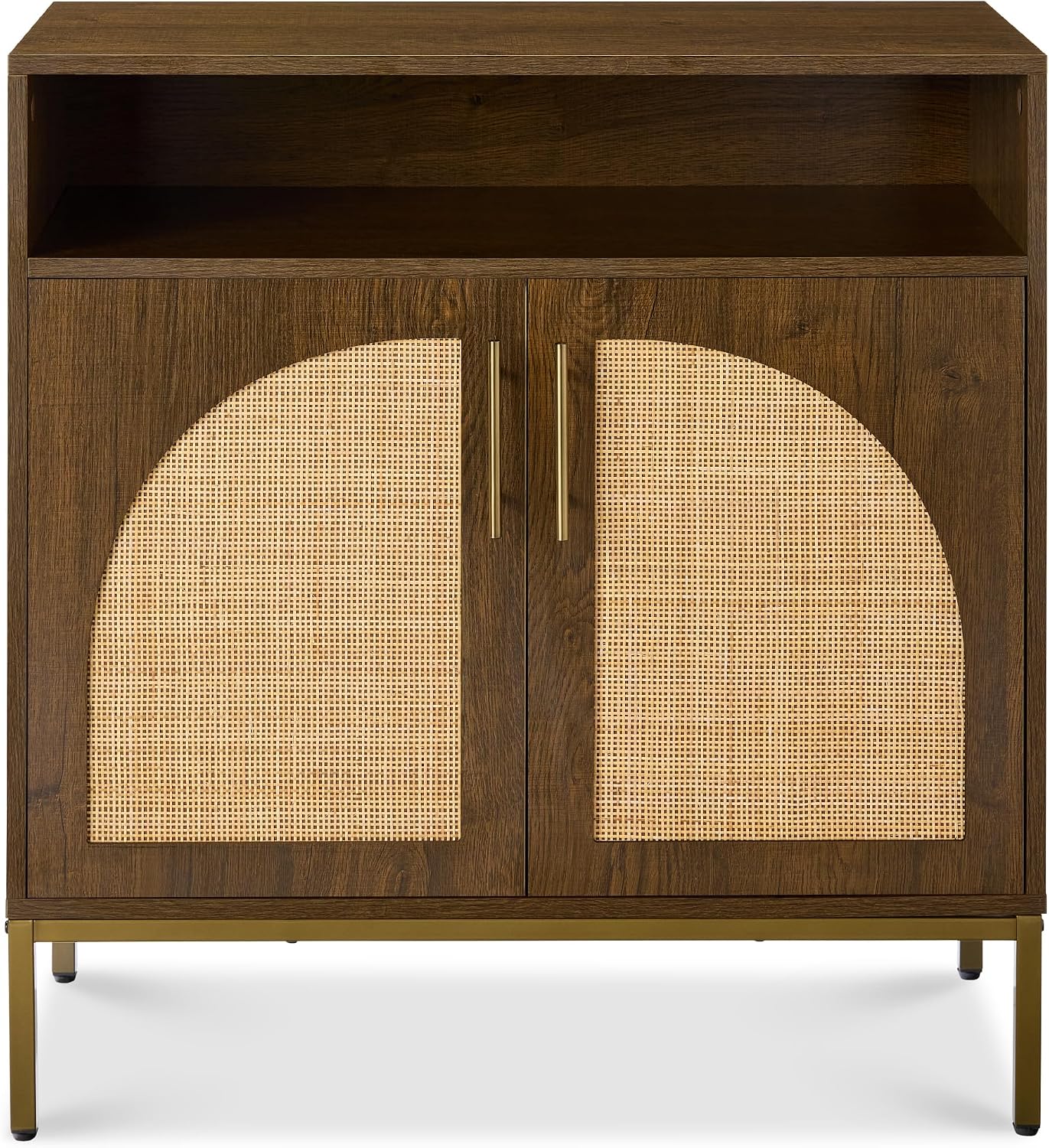 Best Choice Products Rattan Sideboard Buffet Cabinet, Entryway Table, Accent Storage Cabinet, Console Table for Hallway, Living Room, Dining Room - Brown