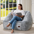 Hobestluk Giant Bean Bag Chair Memory Foam Filled Sofa Chair Bean Bag for Adults/Teens/Kids, Oversized Lazy Accent Comfy Stuffed BeanBag Sofa for Living Room Bedroom Dorm Reading(Dark Grey)