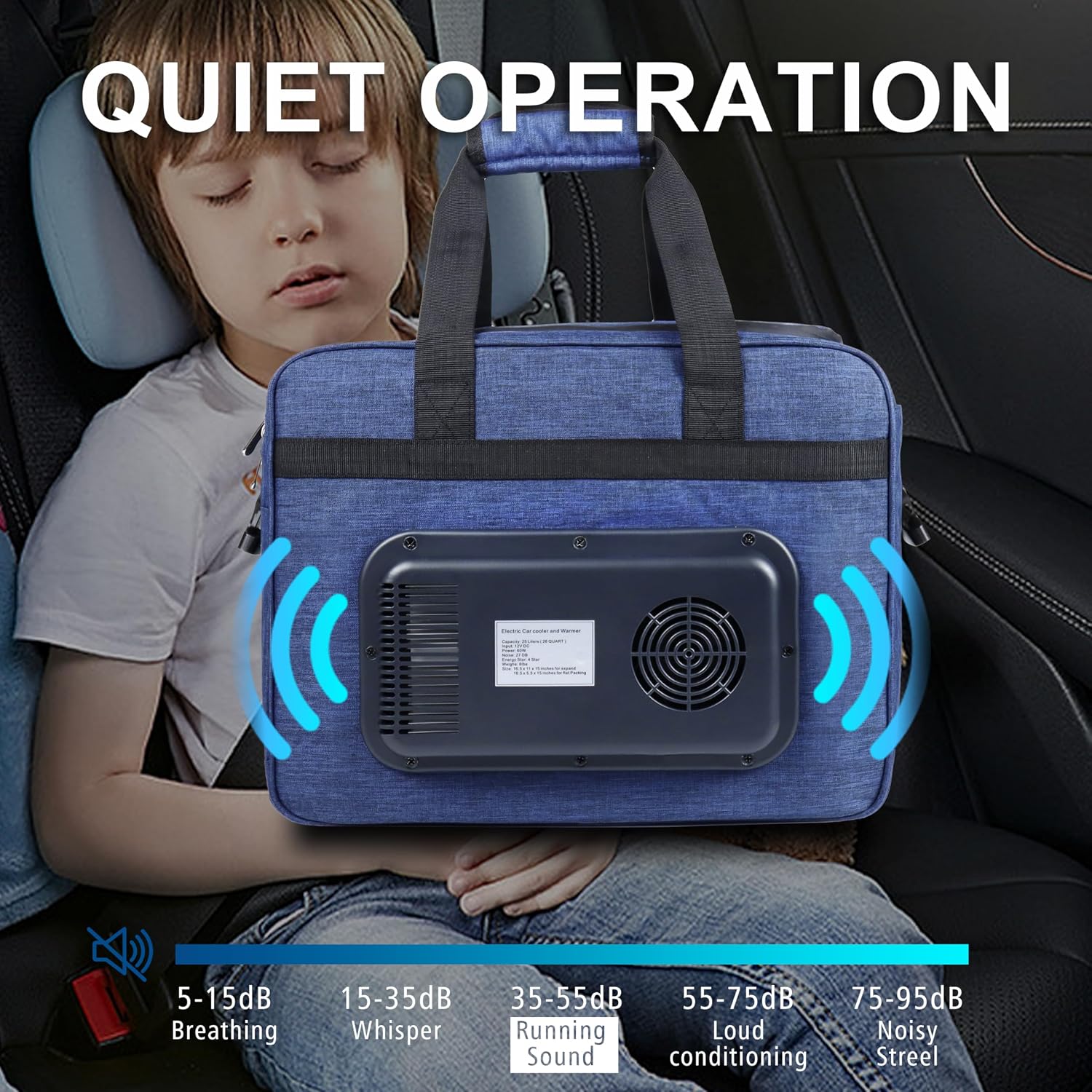 26 Quarts 12 Volt Portable Iceless Car Electric Cooler Bag USB 25L AC/DC Cool and Heat Thermal Plug in Fridge Compatible Mini Cooler Warmer Refrigerator for Vehicles Truckers
