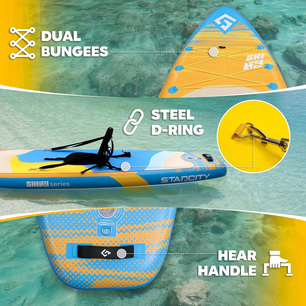 Starcity 11'x34*6' Blow Up Paddle Board, Inflatable Paddle Board, Spacious and Stable, Anti Slip and Easy to Operate, Large Size Suitable for Single Person/Family/Pet Use