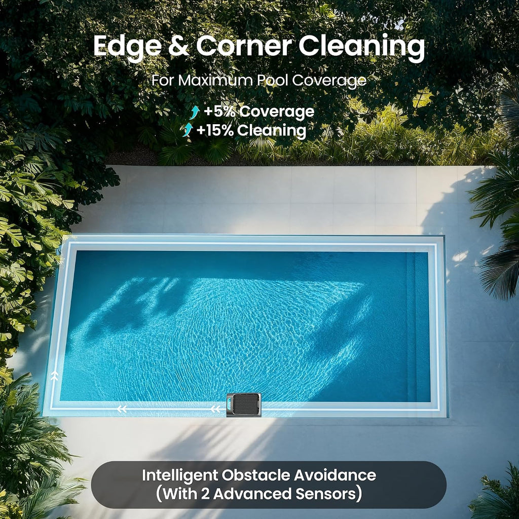 AIPER Surfer S2 Robotic Solar Pool Skimmer with APP Support, 24/7 Cleaning, Dual Charging Modes, Smart Obstacle Avoidance, Ideal for Most Swimming Pool Types