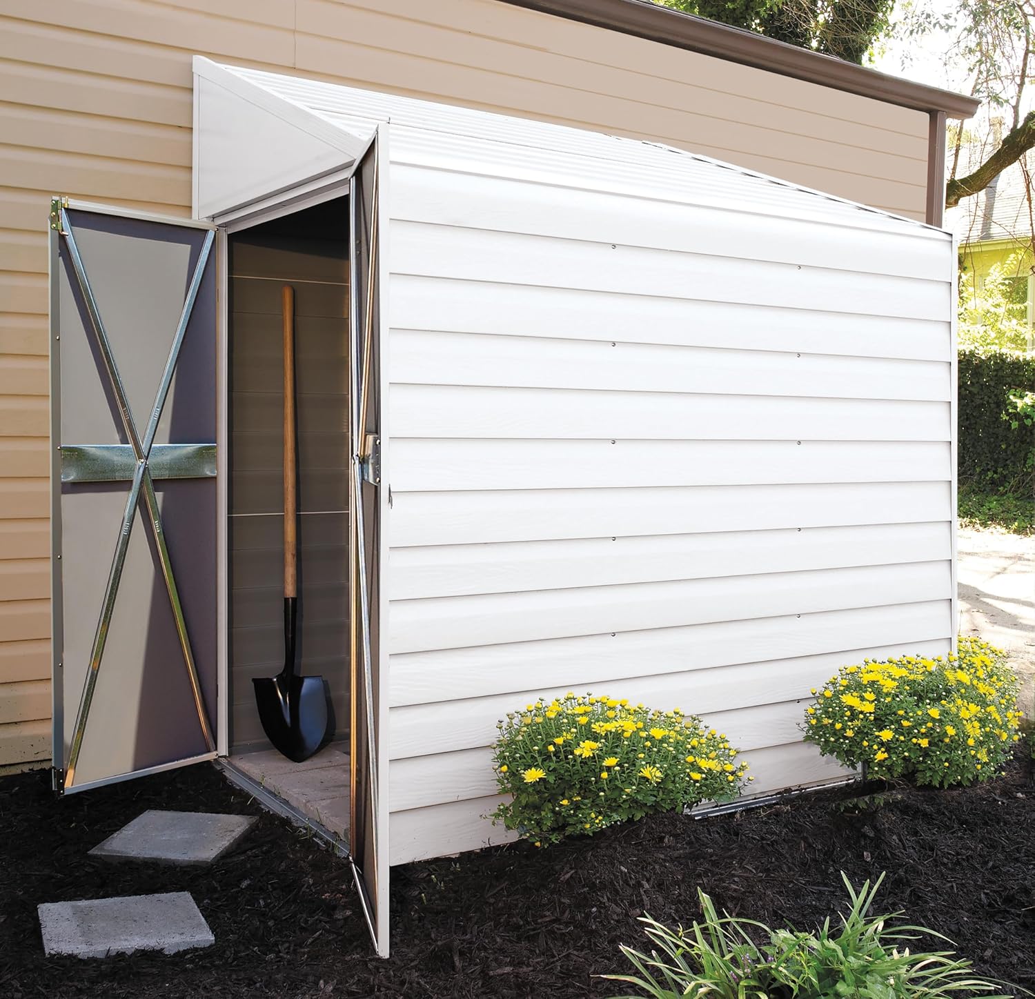 Arrow Shed YS47-A Compact Galvanized Steel Storage Shed with Pent Roof, 4' x 7'