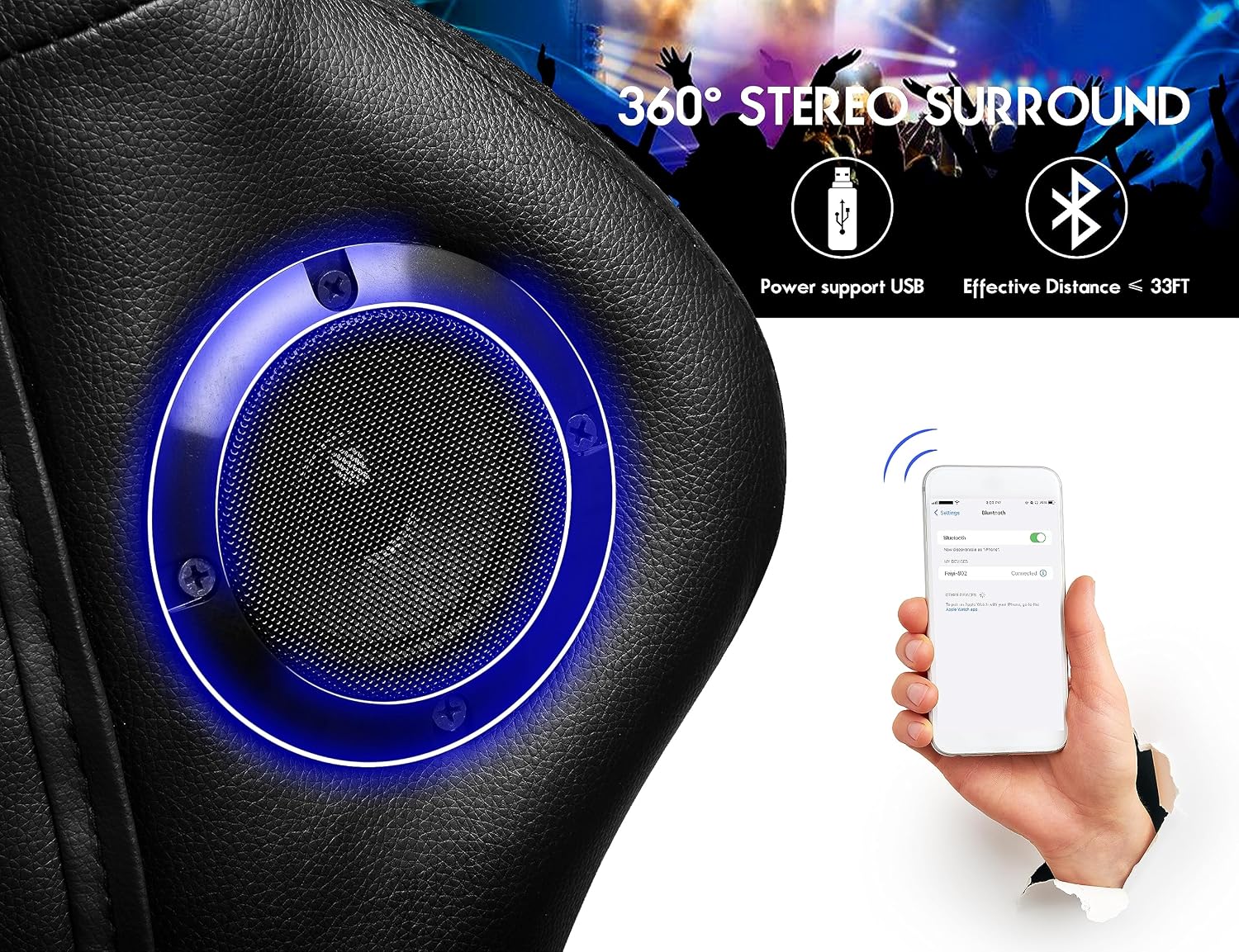 RGB Gaming Chair with Massage, Footrest and Dual Speakers, Racing Computer Chair with Lumbar Support and Headrest, for Adults, Teens and Kids, Enhance Gaming Experience!