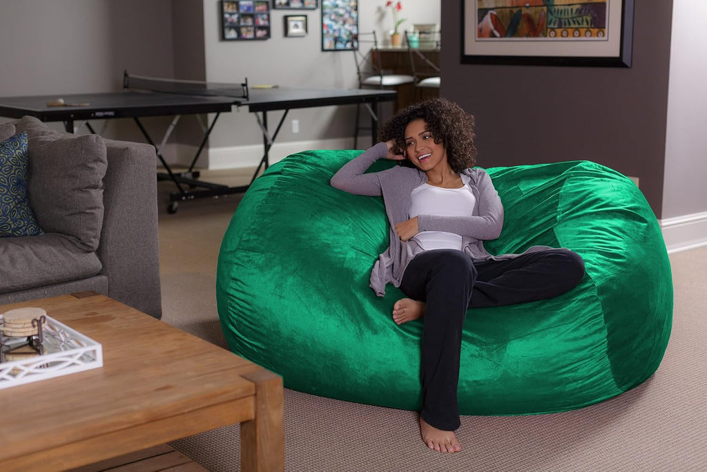 Sofa Sack Bean Bag Lounger - Plush Bean Bag Sofas with Super Soft Microsuede Cover- XL Memory Foam Stuffed Lounger Chairs for Kids, Adults, Couples - Jumbo Bean Bag Chair Furniture 6 Feet - Royal Blue