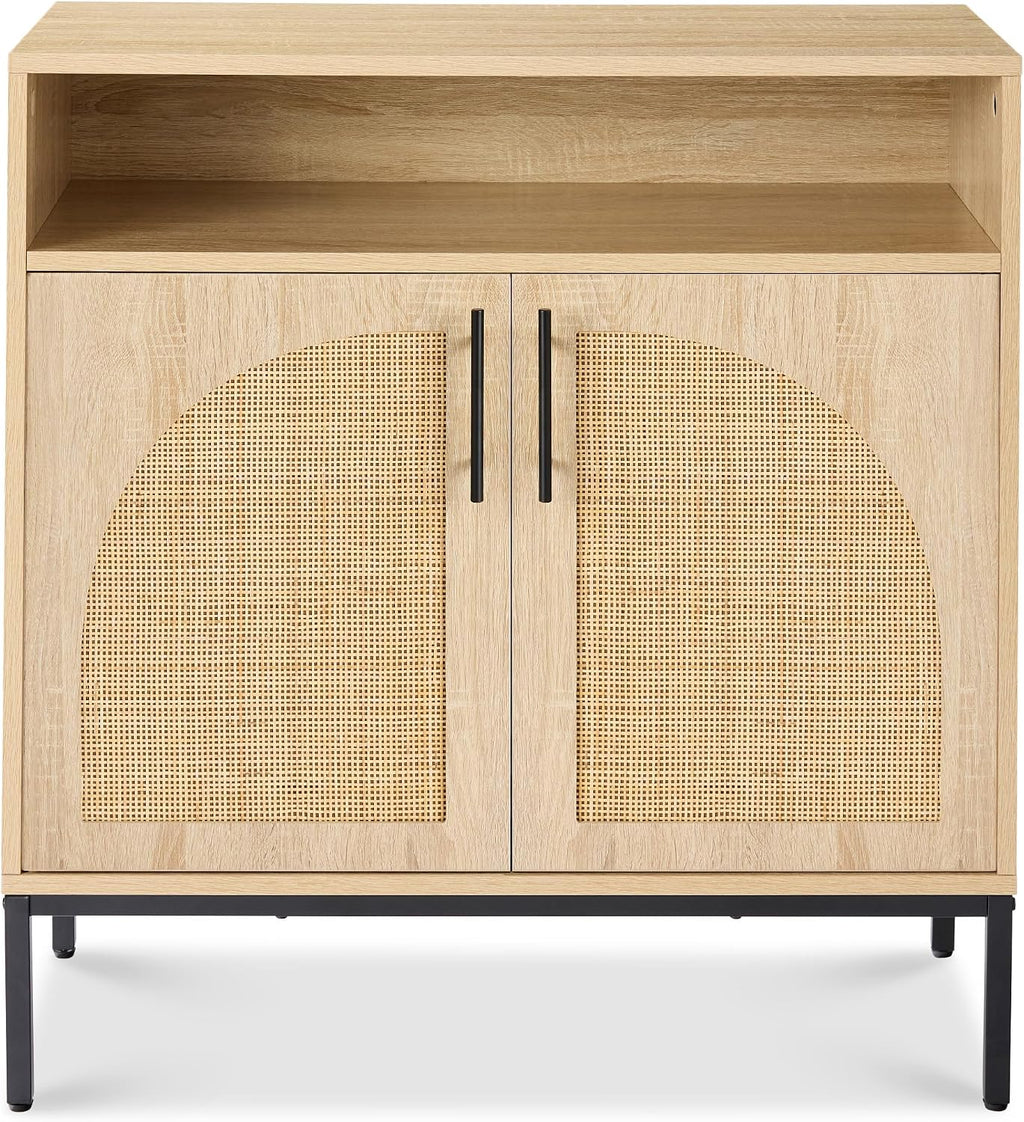 Best Choice Products Rattan Sideboard Buffet Cabinet, Entryway Table, Accent Storage Cabinet, Console Table for Hallway, Living Room, Dining Room - Natural