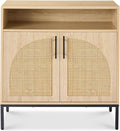Best Choice Products Rattan Sideboard Buffet Cabinet, Entryway Table, Accent Storage Cabinet, Console Table for Hallway, Living Room, Dining Room - Natural