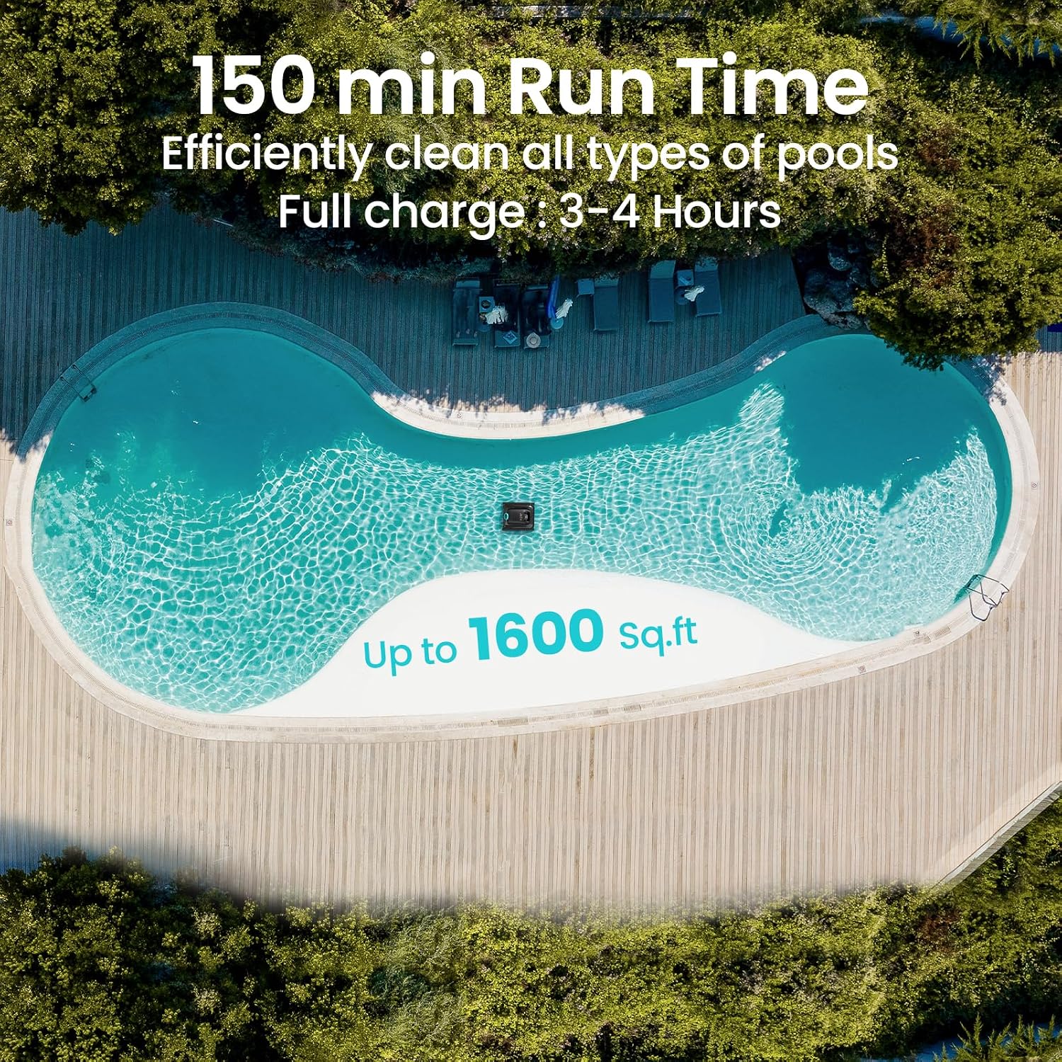 Aiper Scuba S1 2024 Cordless Pool Vacuum, Wall & Waterline Cleaning, 4 Pool Cleaning Modes, Smart Navigation with High-Precision Sensors, for All Inground & Above Ground Pools